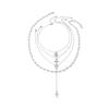 Y2K Sweet Cross Pendant Layered Pearl Necklace for Women - Retro Spicy Girl Clavicle Choker Accessories
