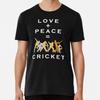 Love Peace Cricket Premium T-Shirt S To 5XL Made In the AU/USA T-Shirt