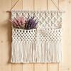 Wooden Rod Macrame Wall Hanging Woven Wall Organizer Wall Decoration Hanging Planter  Home Decor