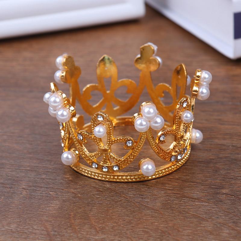 Crown Princess Topper Pearl Hair Ornaments For Wedding Birthday Party