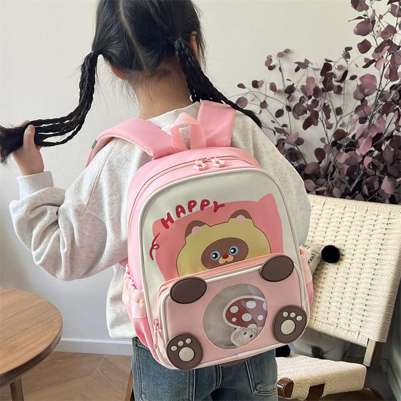 Kleinkind Cartoon Tier Bär Muster Druck Rucksack Mit Langlebigem Polyester Material Und Bequemen Gebogenen Schultergurten Für Kinder