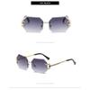 Unisex Metal Frameless Octagonal Sunglasses, Gradient Lenses With UV Protection For Daily And Outdoor Use