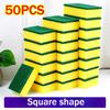 50/1Pcs Kitchen Dishwashing Sponge Soft Absorbent Clean Rub Pot Rust Scouring Pad Removing Kits Household Cleaning Brush Sponge