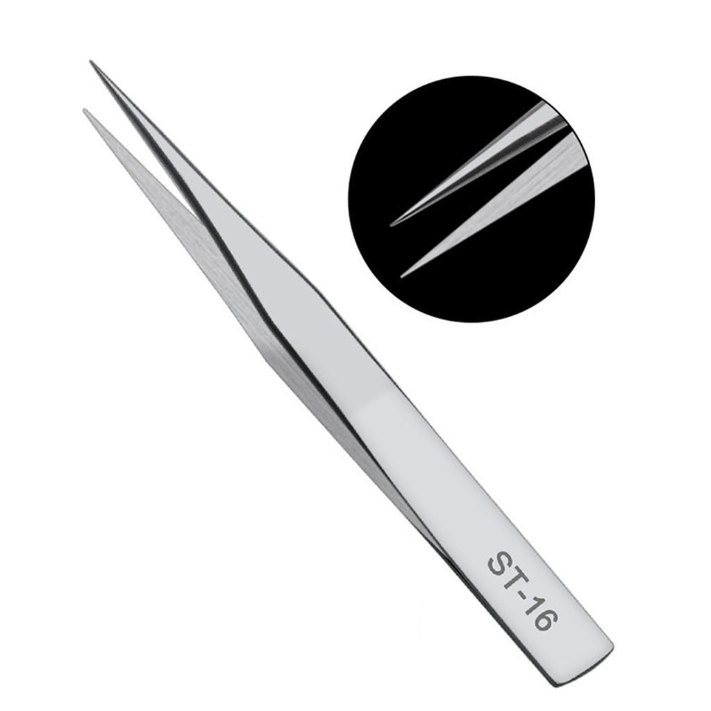 Stainless Steel Anti-iodine Tweezers Long Straight Forceps 12.5cm-30cm Straight Elbow Head Tools