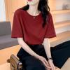 Women's 2025 Summer Unisex Round Neck Printed Short-Sleeve Loose Cotton T-Shirt