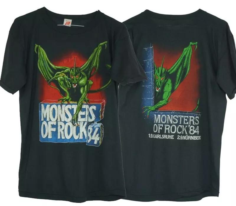 

1984 Monsters Of Rock 84 2 side basic black short sleeve T shirt Unisex T-Shirt XXXXL