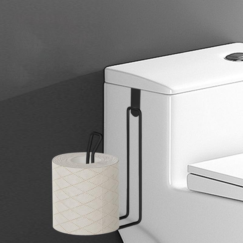 Adhesive Stainless Toilet Roll Holder, Wall Mounted Storage Stand, No-Drill Bathroom and Kitchen Tissue Dispenser