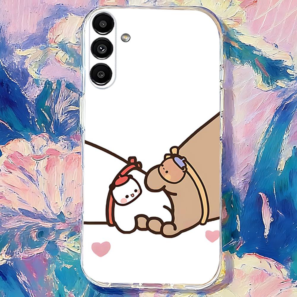 Cute BuBu And D-DuDu Clear Phone case suitable for  Samsung S30,S25,S24,S23,S21,S22,S20,S10,5G,FE,lite,PIus,Ultra Transparent