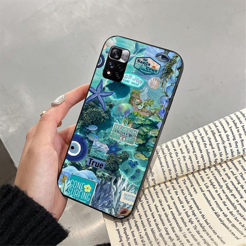 Phone Case For Xiaomi Poco C71 15T 14T Pro Redmi note 15 14 14 13 Pro Redmi A5 15C 13C Starfish Shell blue Ocean
