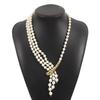 Pearl Multi-Layer Pearl Necklace Lock Bone Chain Elegant Zinc Zinc Alloy Pearl Necklace  Gift