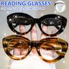 Comfortable Spring Hinge Men and Women Retro Cat-Eye Reading Glasses Oval Clear Transparent Old Flower Glasses