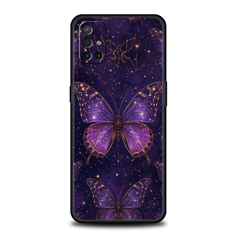 Phone Case For Oneplus 13R 13 12 10T 11 R10 Nord N100 N200 N10 9 9R CE 2 3 Z Pro Lite 5G Soft TPU Cover Art Purple Butterfly Bag