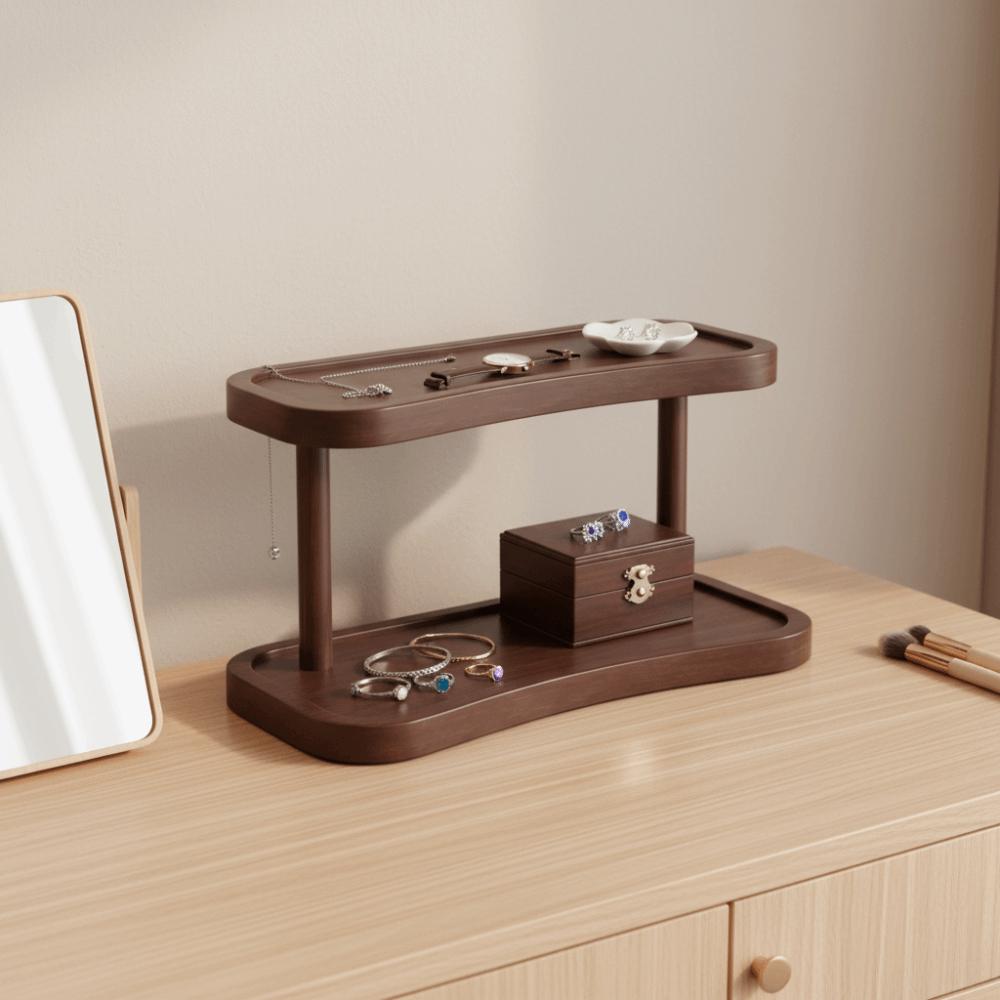 Wooden Desktop Storage Rack Minimalist Spice Jar Storage Holder Display Rack  Jewelry Storage