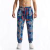 Herren Freizeithose Sommer und Herbst Lebhaftes Patchwork Bedruckte Kordelzughose Elastischer Bund mit Kordelzug Modisch und Bequem