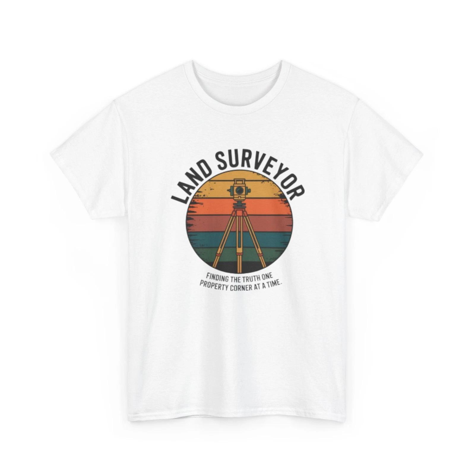 Land Surveyor Vintage Shirt Surveying Crew Graphic Tee Retro Cadastral Surveyor S