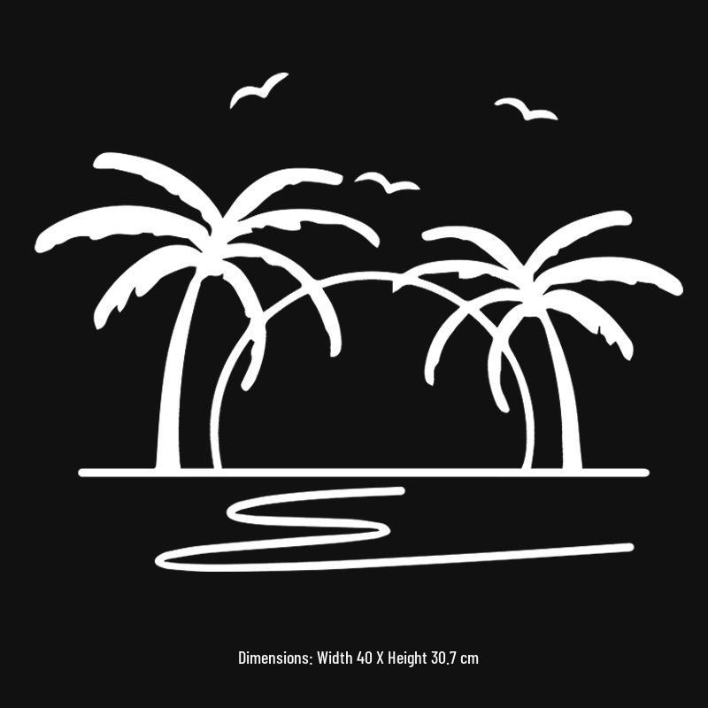 Hawaiian Sunset Beach Windmill Reflective Car Window Sticker