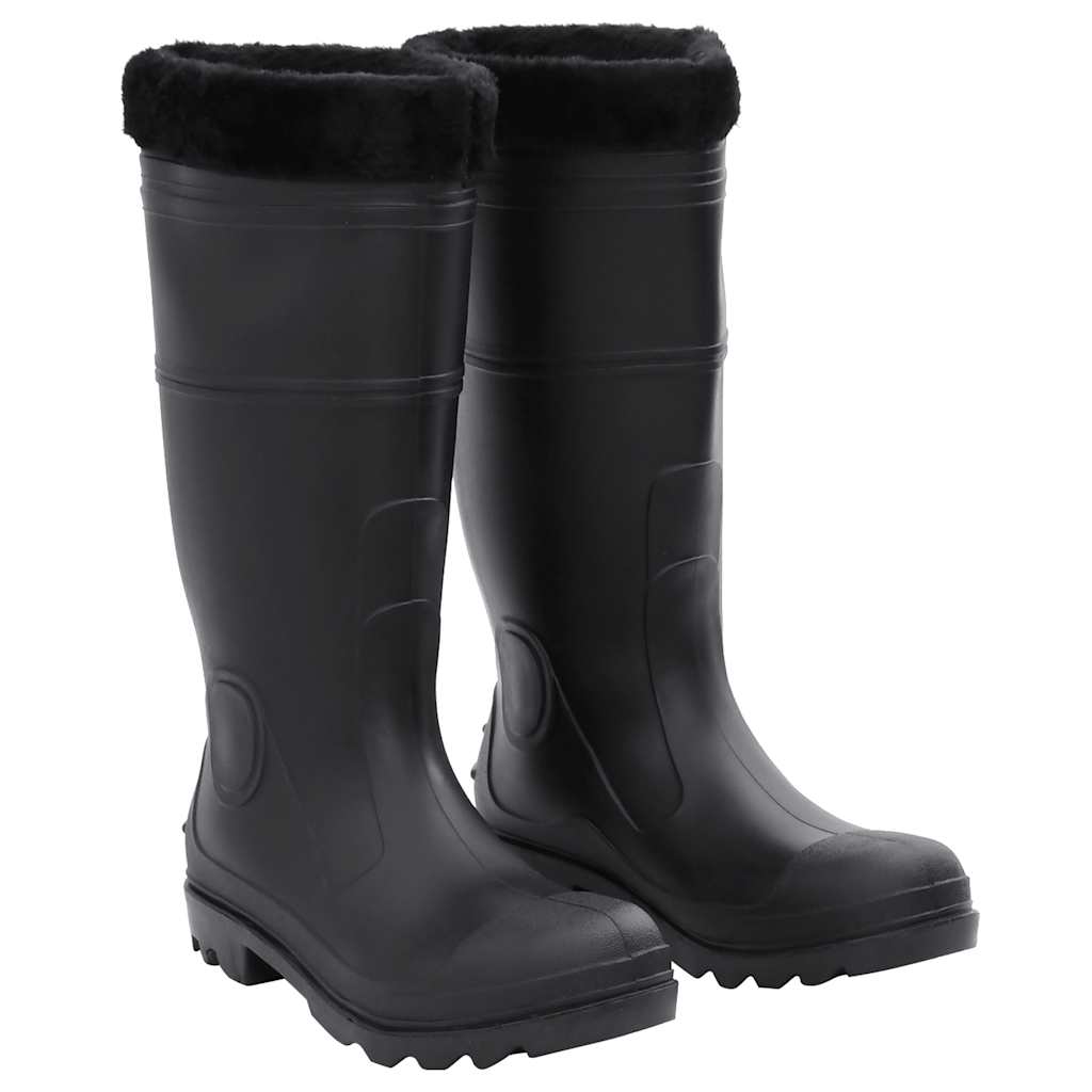 vidaXL Gummistiefel mit Herausnehmbarem Innenfutter Schwarz Gr. 43 PVC schwarz