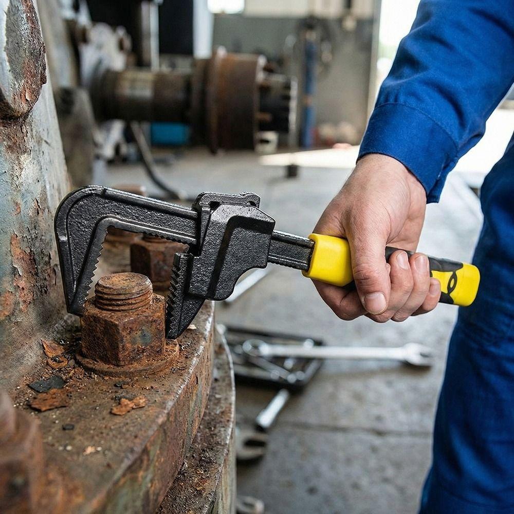 Non-slip Design Adjustable Hand Wrench Multi-functional Plumbing Wrench  Pipe Repair