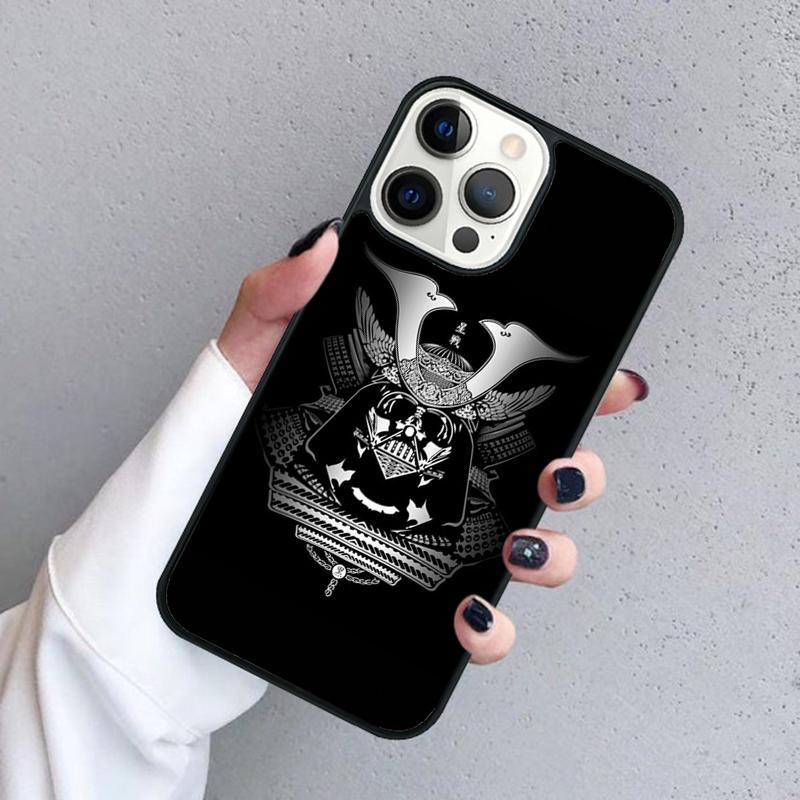 Samurai Japanese Warrior Mask Helmet Phone Case For iPhone 17 Air 16 Pro Max 15 14 Plus 12 13 Shell Cover Coque