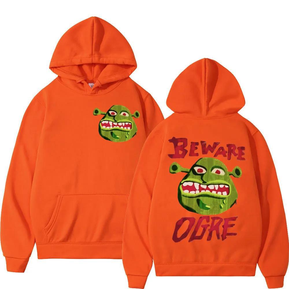 Street Men's Autumn and Winter Casual Loose Hooded Sweatshirt Shrek Creative Fun Print Outdoor Fashion Loose Long Sleeve Hoodies