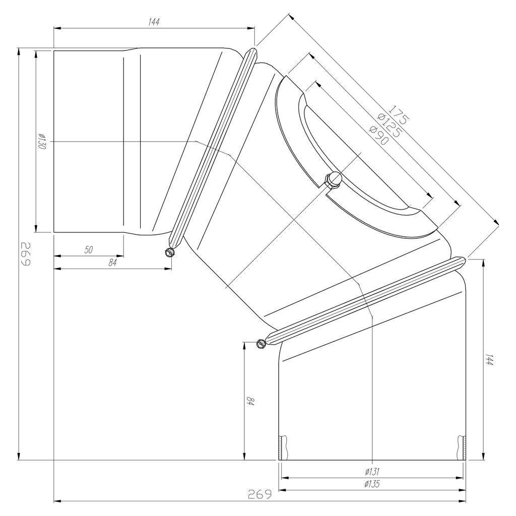 Movable Elbow 130/90