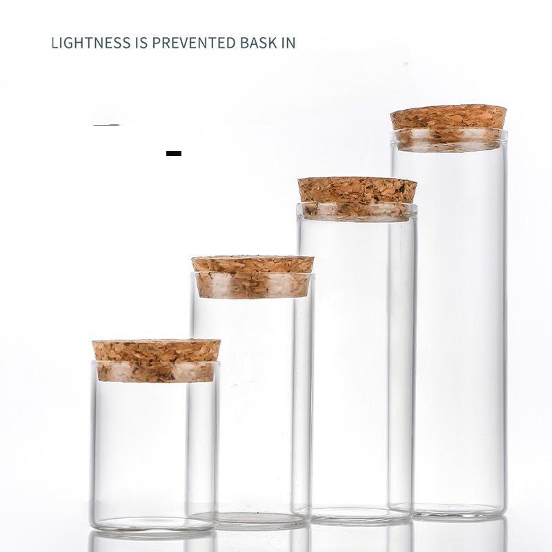 6pcs Cork 47mm Glass Bottle Mini Candy Jar Test Tubes Flower Powder Storage Container Bottles Borosilicate Holder Wish Wishing