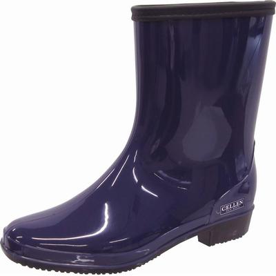 Koushin Rubber Selenium Rain Slightly Slim Simple Size D0034CT Boots, Fit, Style, Women's, Navy, 24.0 Cm, 2E, C-0501