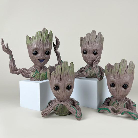 Tree Man Pen Holder Large Capacity PVC Vase Desk Organizer Box Stationery Storage Container Home Office Desktop Decoration Ornament