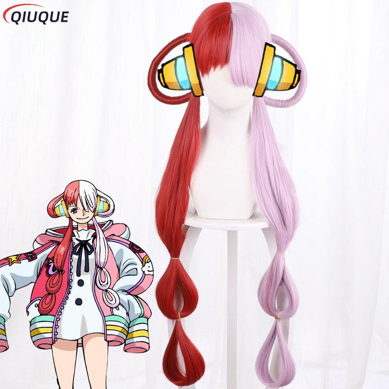 Anime Film RED Uta Cosplay Costume Wig Earphone Women Girls Daily Coat Dress Adult Children Halloween Carnival Party Outfit