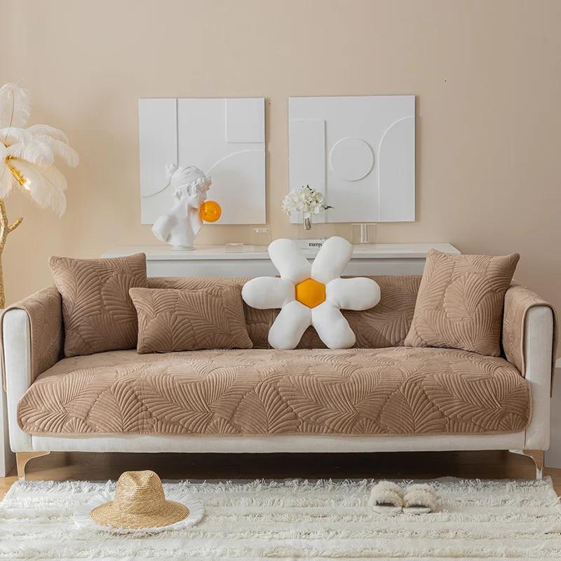 1pcs European Sofa Cover Universal Solid Color Sofa Towel Covers Slip Resistant Couch Cover Sofa Towel for Living Room Decor