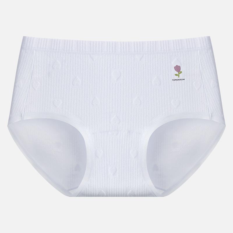 Nouveau slip en coton pur à entrejambe long 10A antibactérien pour femmes, motif floral doux, pour le printemps et l'automne