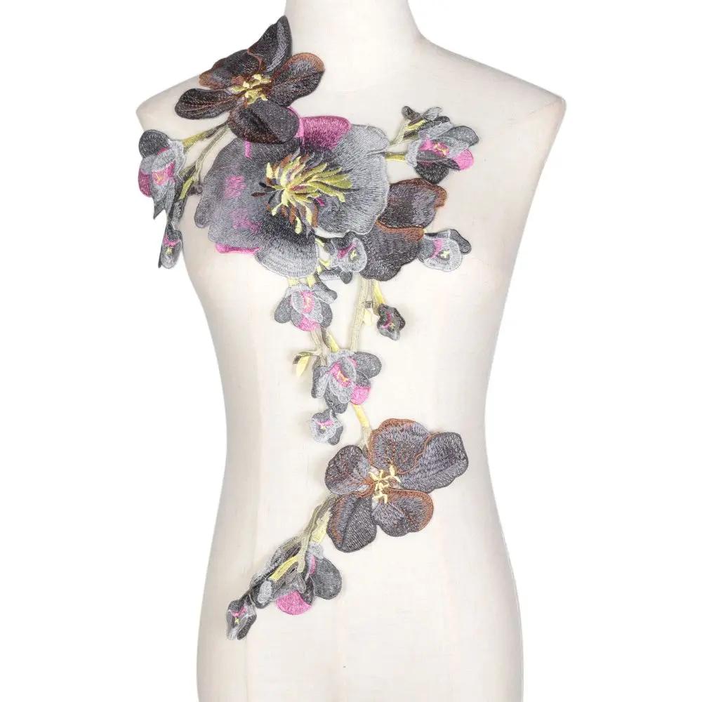 Craft Wedding Trim Embroidered Collar Clothes Patch Flower Neckline Dress Applique