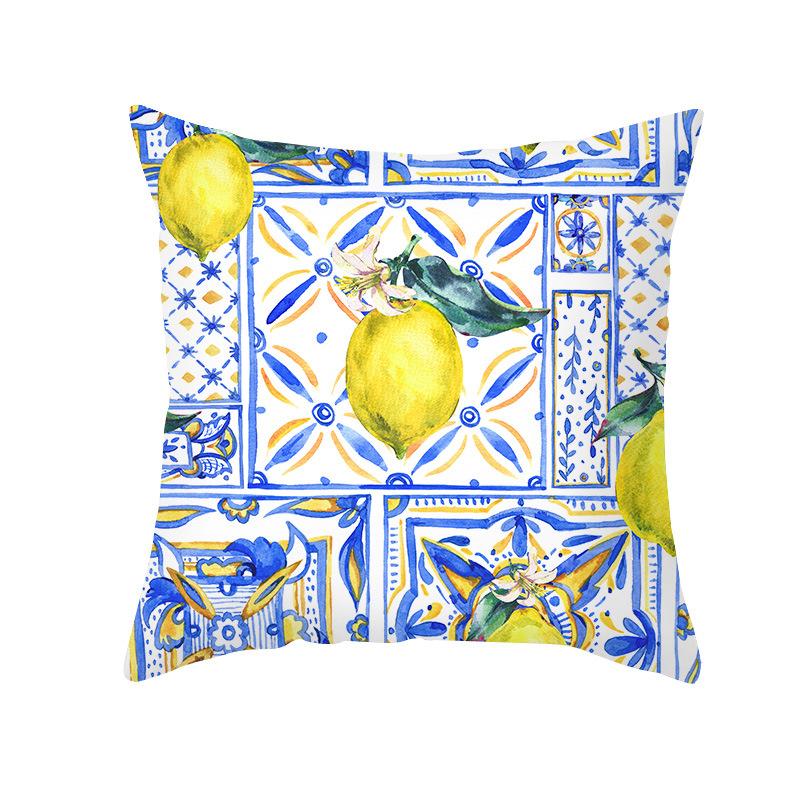 Nordic Sofa Pillow Cover Small Fresh Fruit Print Peach Skin Cushion Cover Office Pillow Cover Home