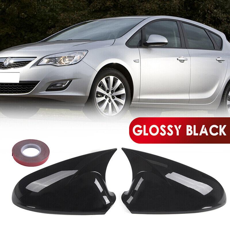 Gloss Black For Vauxhall Opel Astra J 2010-2013 Side Door Wing Mirror Cover Cap