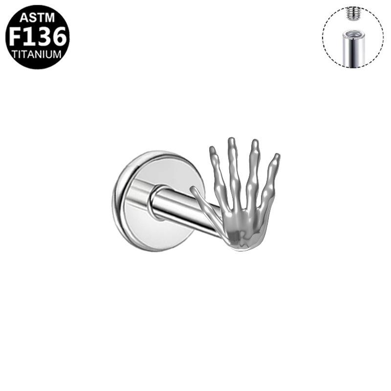 Простые серьги-гвоздики Gaibei с дизайном ладони, титан G23, внутренняя резьба