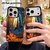 Phone Case: 2D flat, suitable for iPhone 18, 17, 16, 15, 14, 13 Pro in silver color, couple style, cute ghost, Christmas and Halloween gift