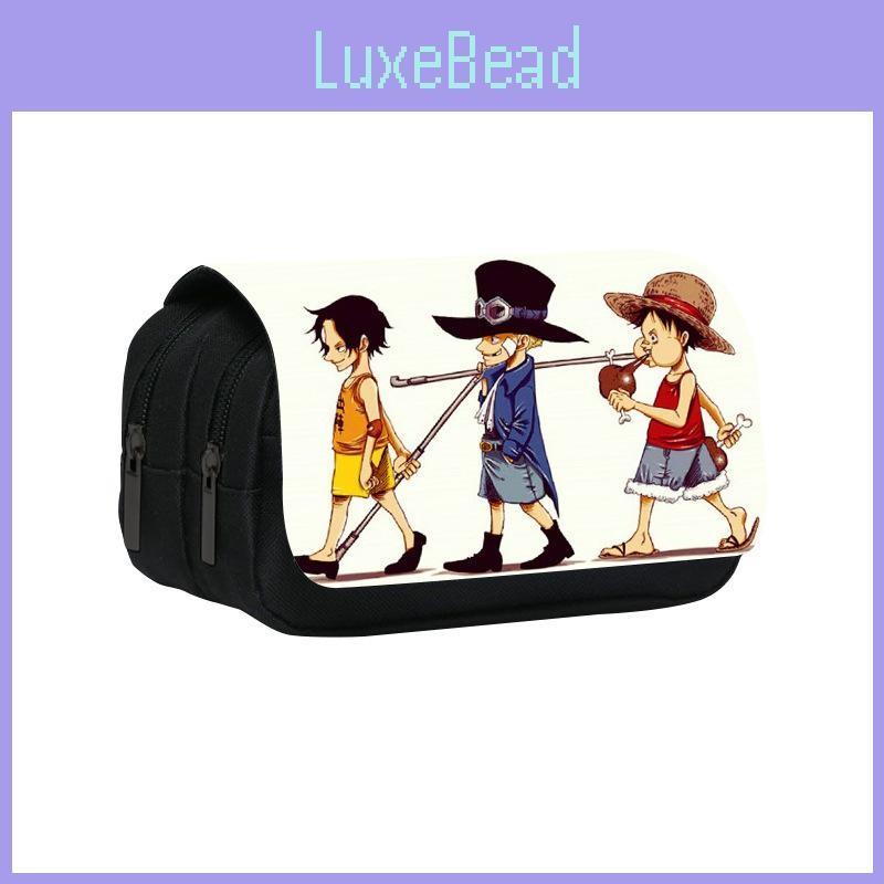 Piece Pattern One Double Layer Flip Cover Student Stationery Storage Pencil Bag