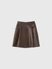 GENERALIDEA Leather Pintuck Midi Skirt [Brown] / Wbd4L13513