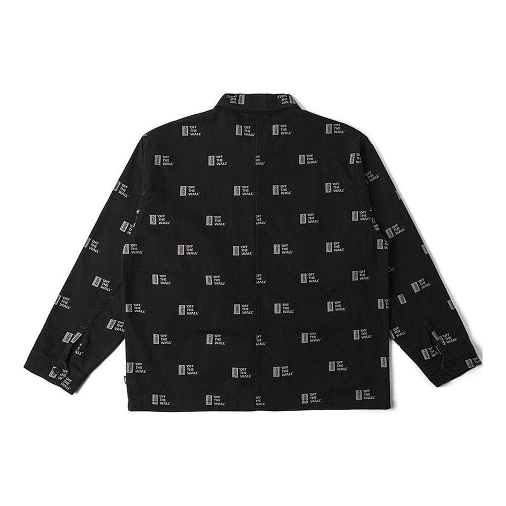 Vans Letter Print Loose Fit Zip Collar Jacket Men Jackets Black VN000GQ4CRG