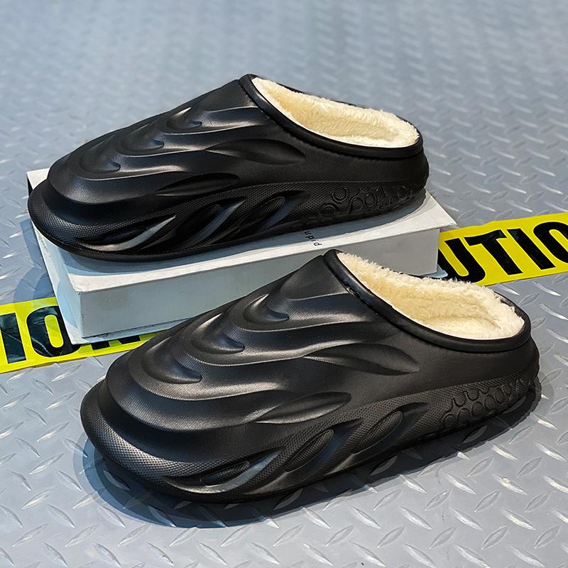 Winter Slippers For Men New Non-Slip Durable Outsole Mans Shoe Breathable Comfortable Waterproof House Hairy Man Slipper