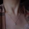 Krásná Elegantní 18K Zlacení Čisté 925 Sterlingového Stříbra Kapka Vody Čirý Modrý Zirkon Přívěsek Náhrdelník pro Ženy Dívky Šperky