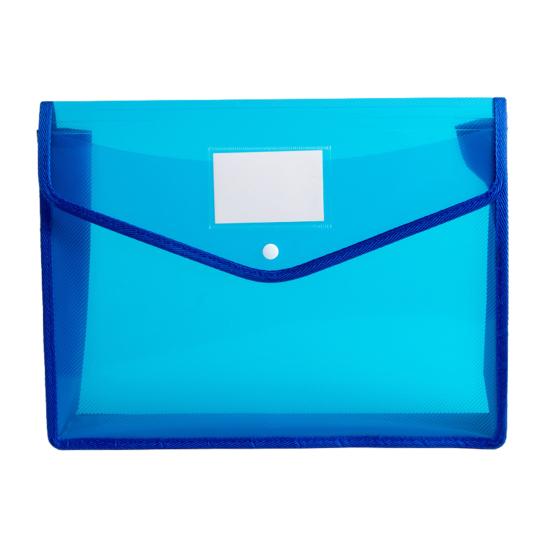 Plastic File Folder Waterproof Transparent Expanding Document Organizer with Snap Closure No Dividers Portable A4/B5 Size File Pouch for Office