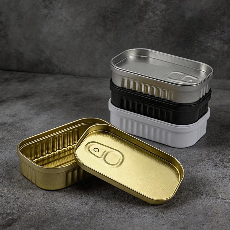 Sardine Can Shaped Storage Tin Box Space-Saving Small Storage Organizer for Closet Hair Accessories Socks Household Sundries