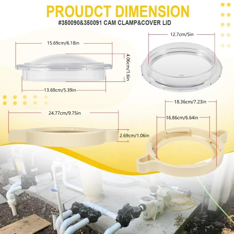 Easy installs Pool Pump Cover & Clamp Set Corrosion Resistant Leak Proof Designs Pumps Lid for Indoor Spa Systems