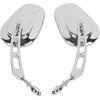 WOWTK Chrome L & R 8Mm Rear View Mirrors Fit For Harley FLSTC FXDB Dyna FXDF FLSTF