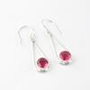 Pink Tourmaline Gemstone 925 Sterling Silver Jewelry Handcrafted Earrings 1.76" EE-126-21