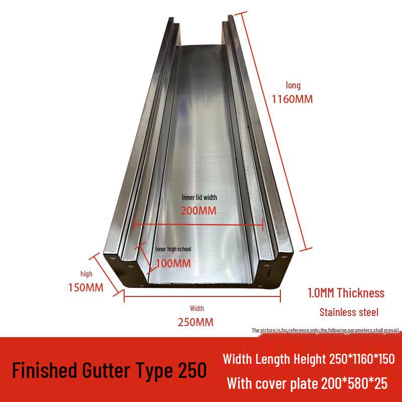 304 Stainless Steel U-Channel Kitchen Floor Drain with Grate