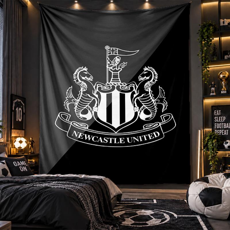 Nástěnná tapisérie Newcastle United Fotbalový potisk Látka do obývacího pokoje Ložnice Domácí dekorace