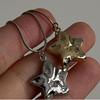 Trendy Rhinestone Star Pendant Necklace Gold Silver Color Non-fading Women Jewelry for Family Gathering Party Wear
