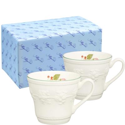 Wedgwood Festivity Raspberry Pair of Christmas Wedding Housewarming Official Brand Gift Authentic Imported Product Mugs, 350ml, (Set 2), Ceramic,